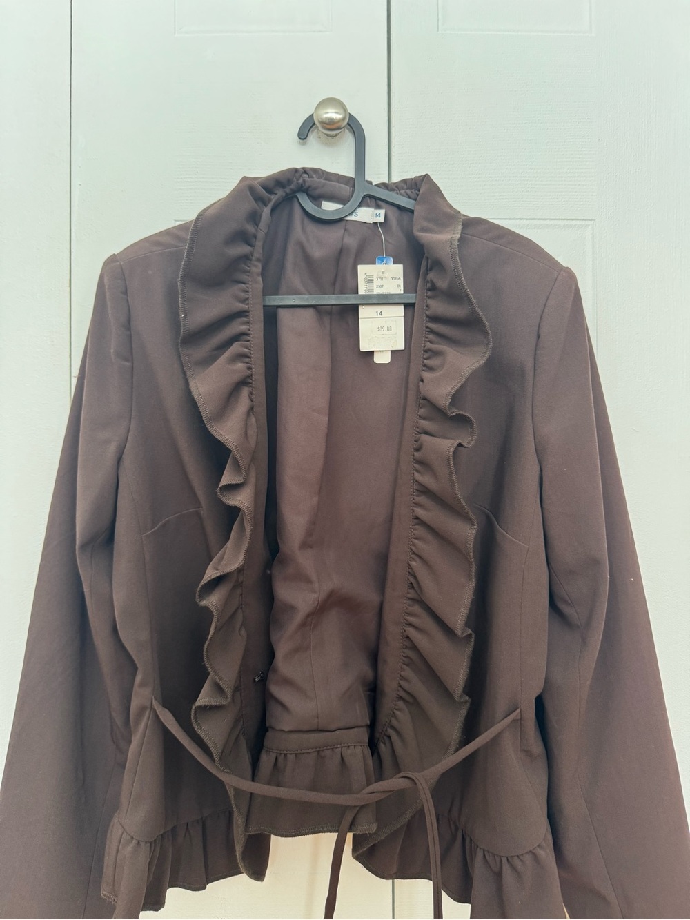 Ricki's Brown Ruffle-Trim Blazer Jacket